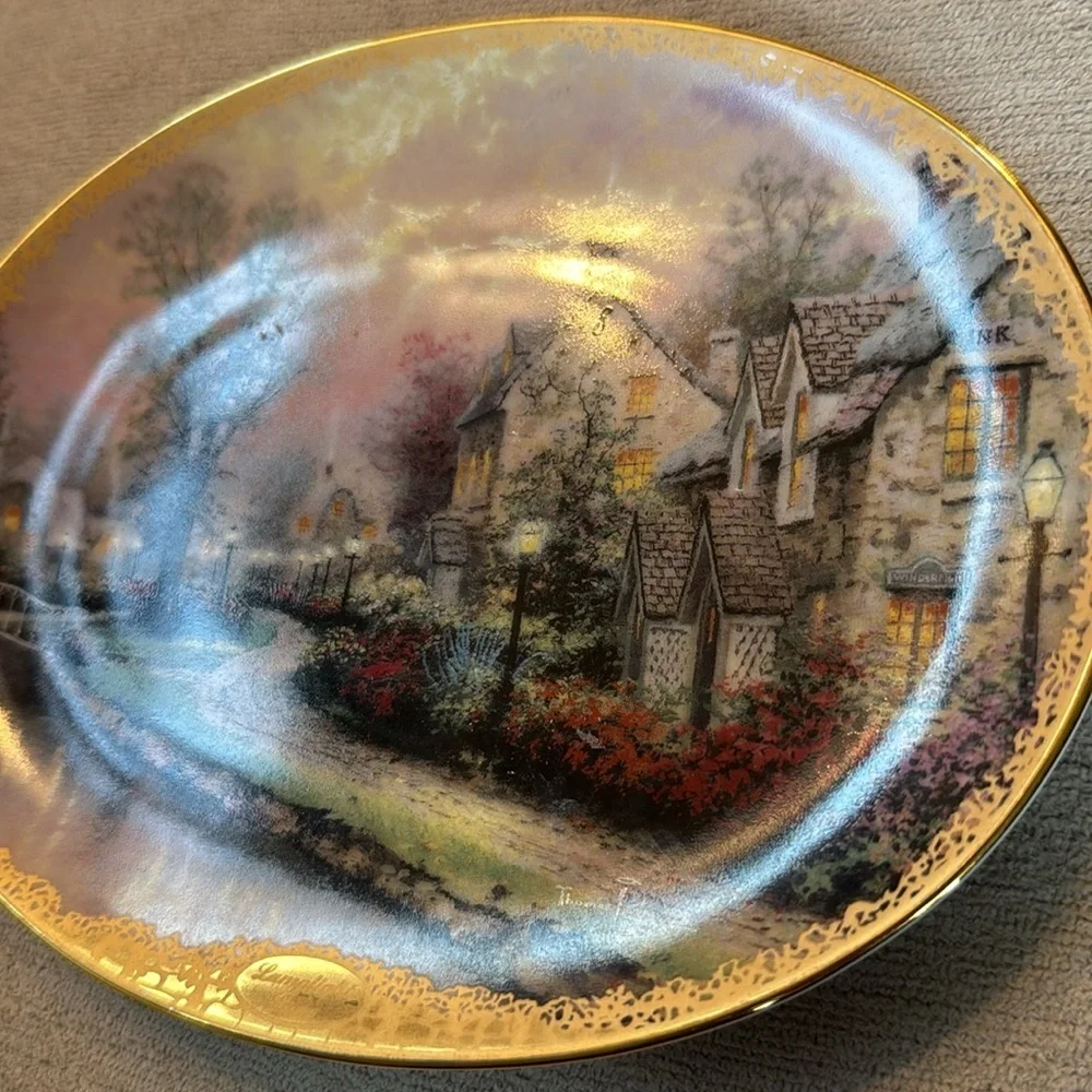 Thomas Kinkade Lamplight Lane 2nd Lamplight Village Collector Plate 6964 NO COA